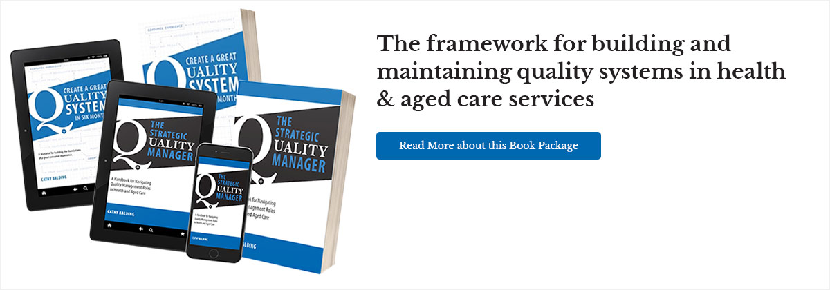 The framework for building and maintaining quality systems in health & aged care services. Read more about this book package